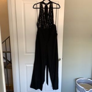 Sequin halter jumpsuit